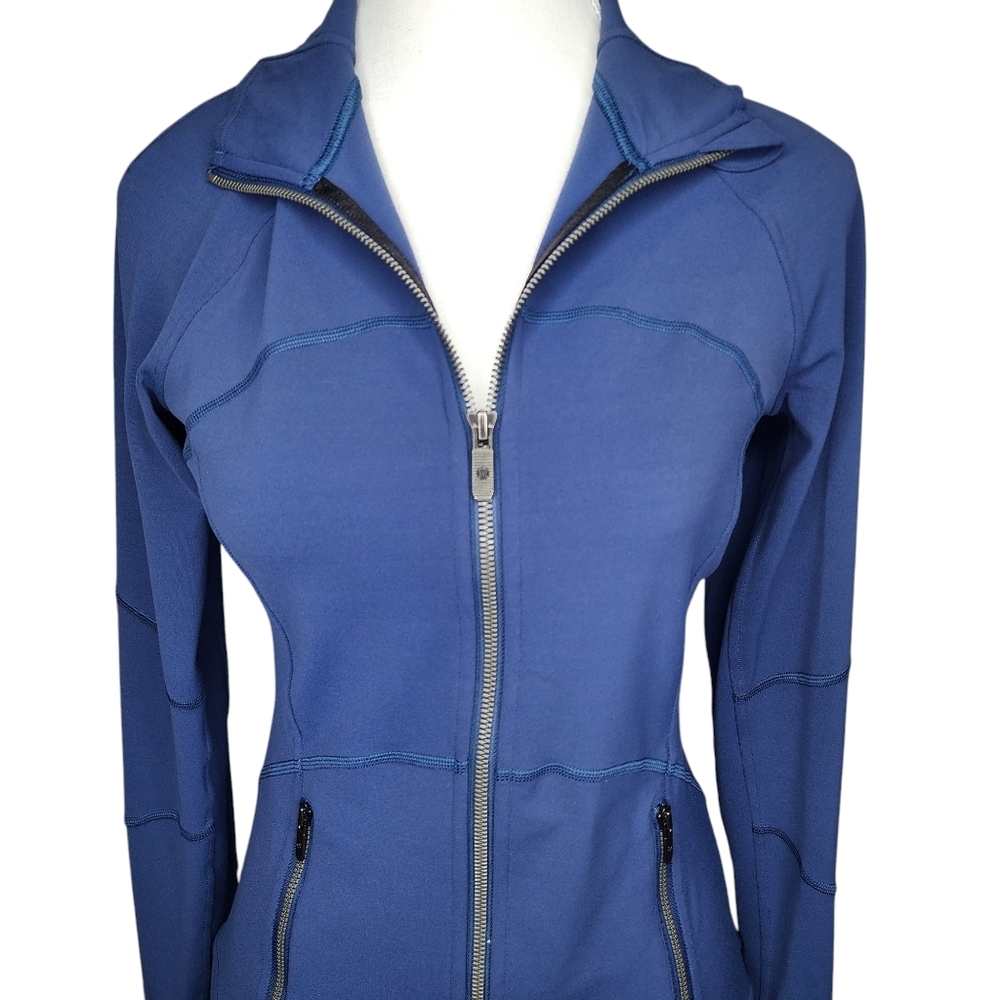 Lululemon Contour Blue Zip-Up Jacket Mineral Blue Size 8 - Picture 8 of 11